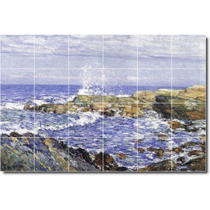 childe hassam waterfront painting ceramic tile mural p04125