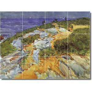 childe hassam waterfront painting ceramic tile mural p04148