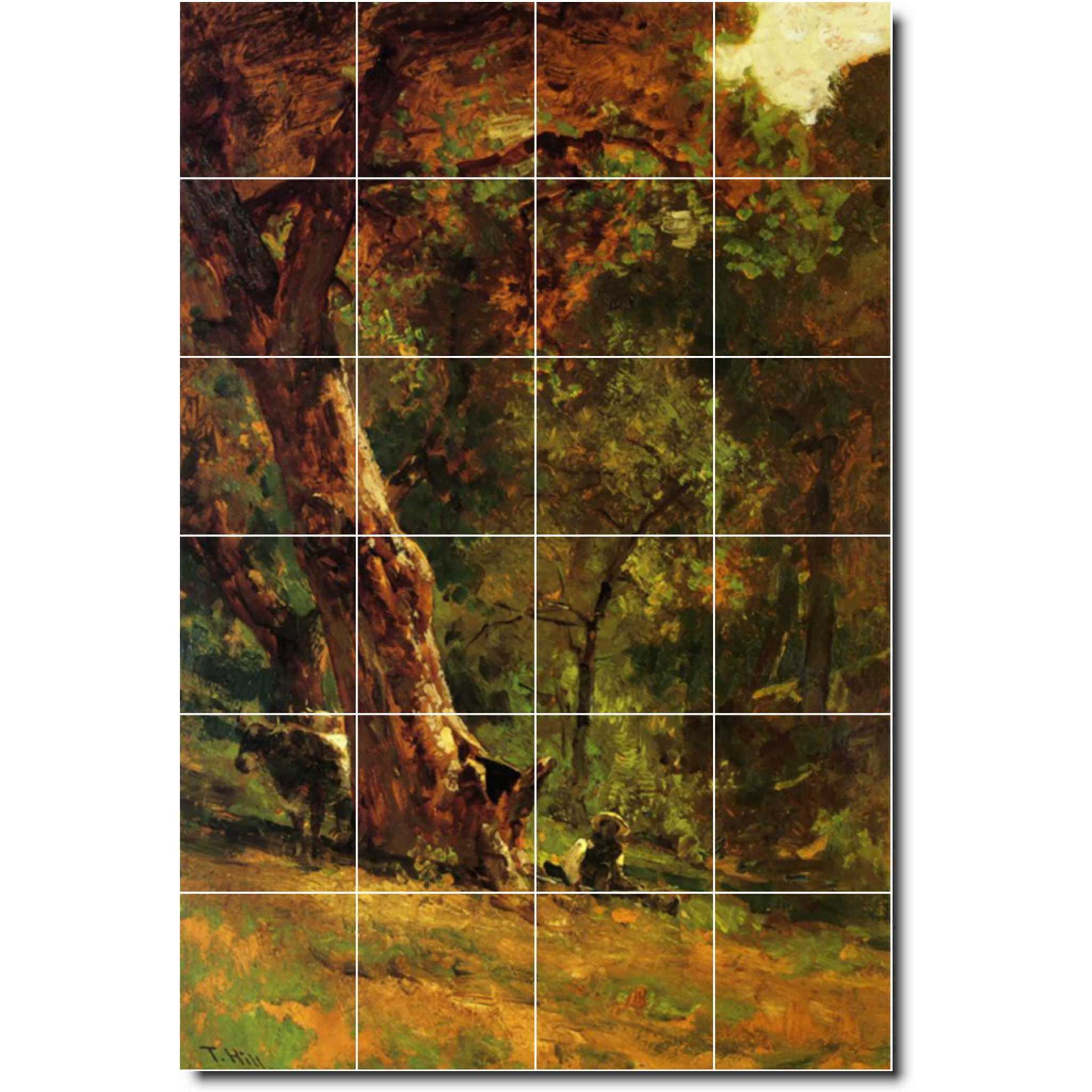 thomas hill country painting ceramic tile mural p04277
