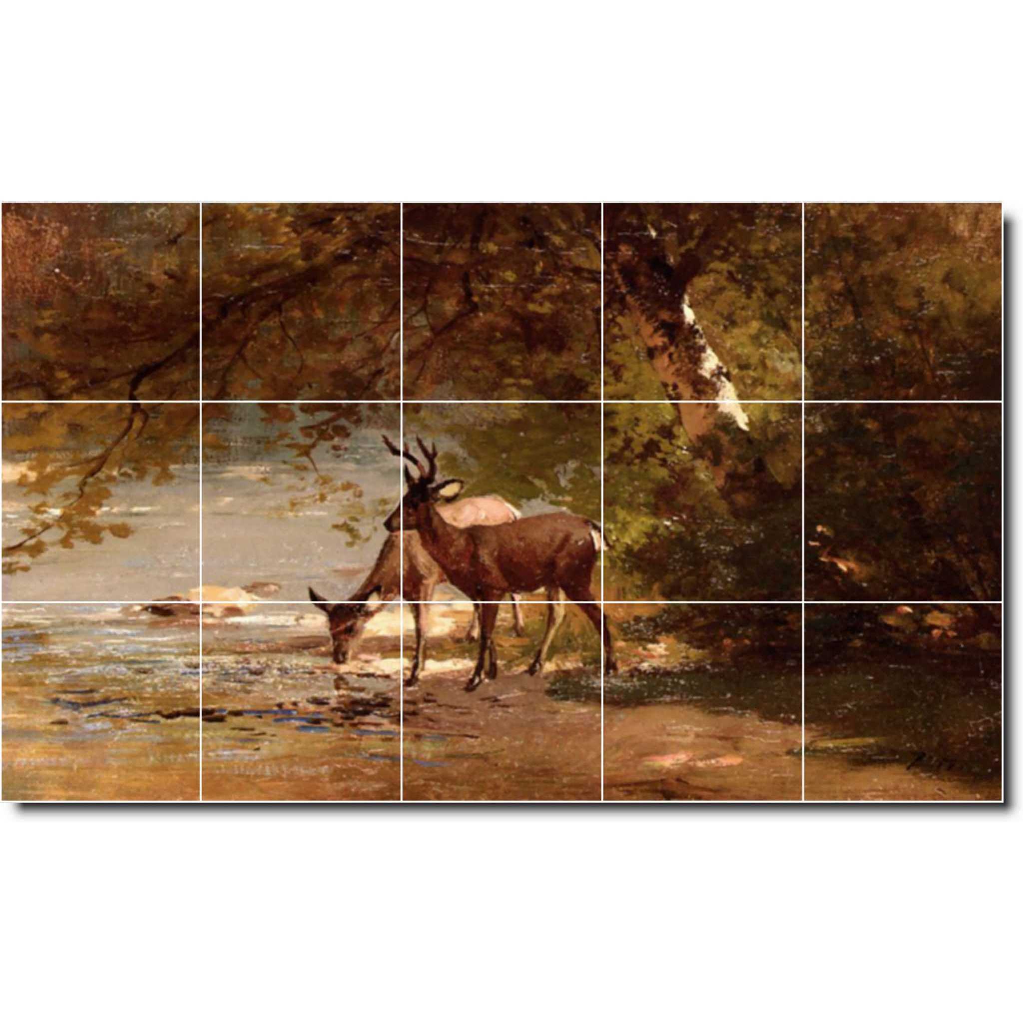 thomas hill animal painting ceramic tile mural p04279