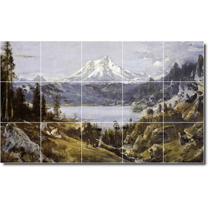 thomas hill landscape painting ceramic tile mural p04291
