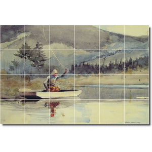 Winslow Homer Country Painting Ceramic Tile Mural P04321-XL. 72"W x 48"H (24) 12x12 tiles