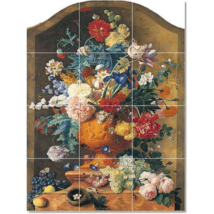 jan van huysum flower painting ceramic tile mural p22638