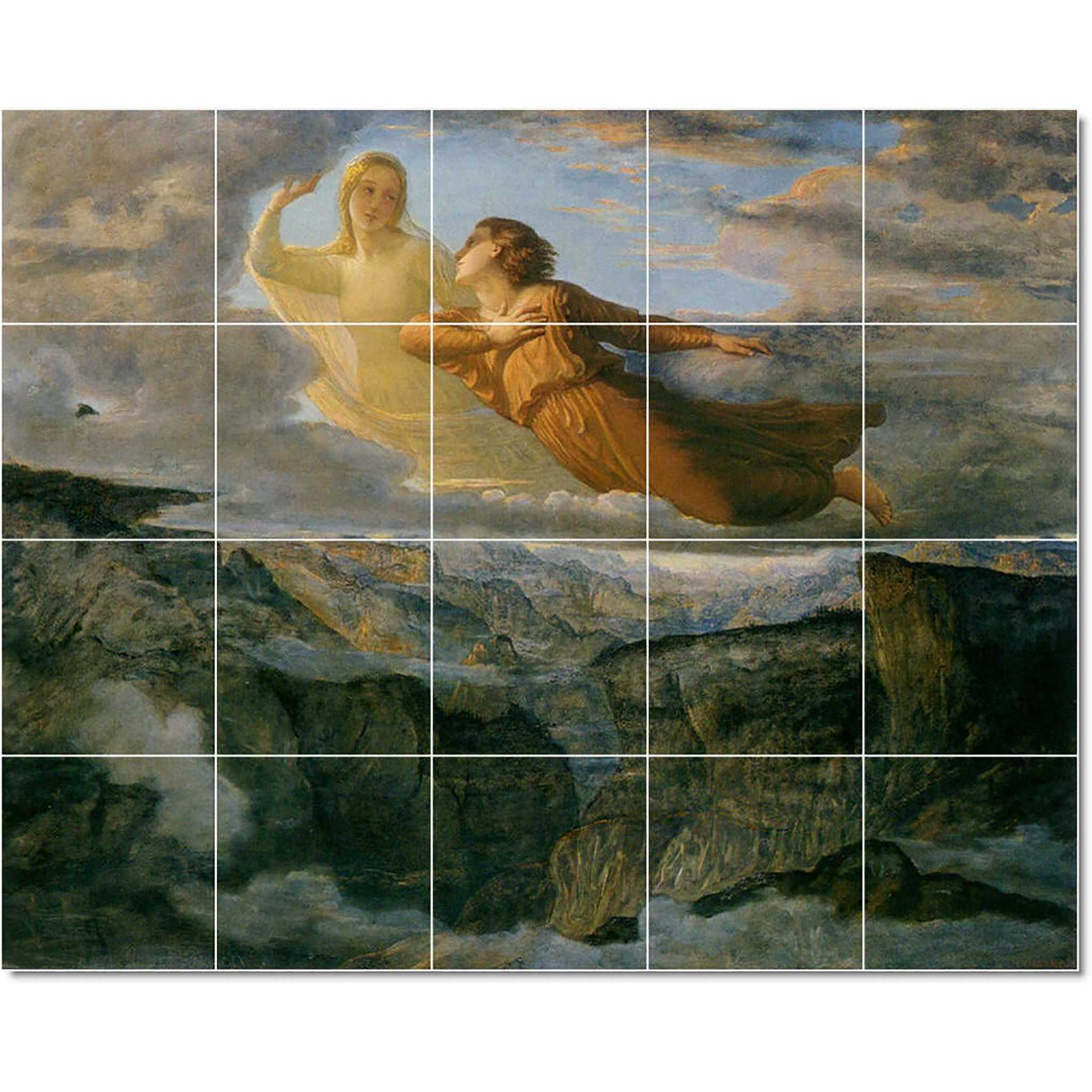 louis janmot angel painting ceramic tile mural p22672
