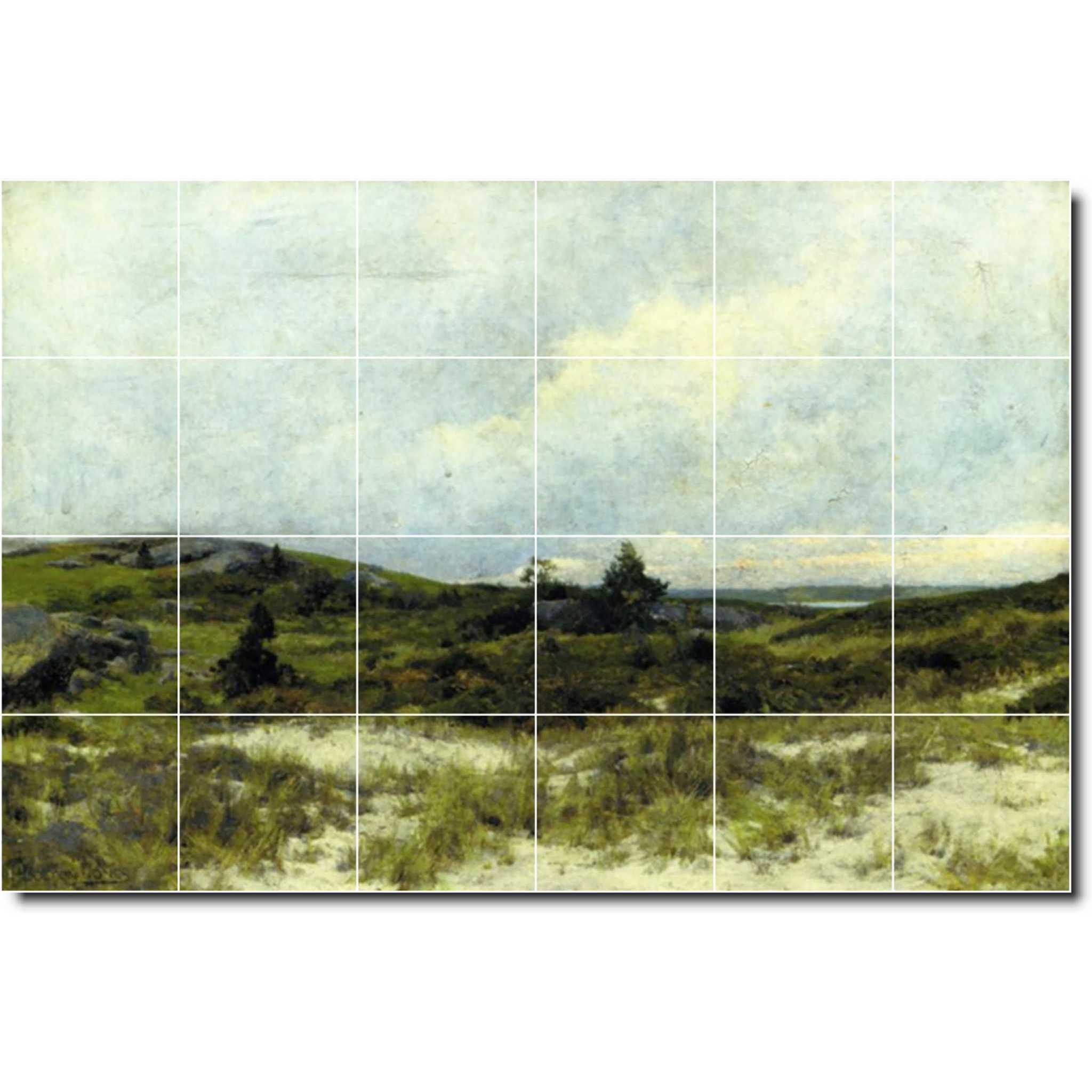 hugh bolton jones landscape painting ceramic tile mural p04891