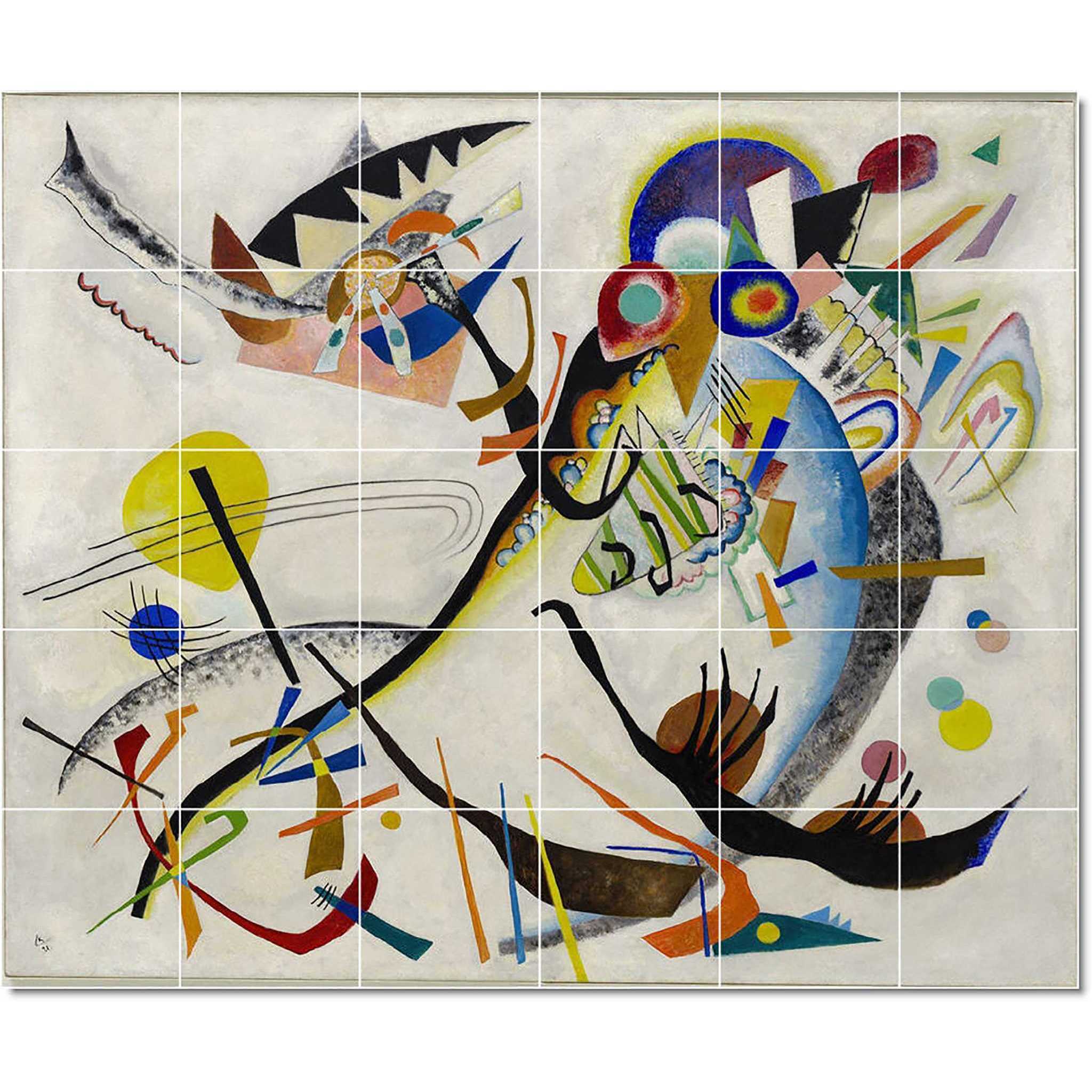 wassily kandinsky abstract painting ceramic tile mural p22711