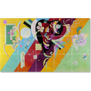 wassily kandinsky abstract painting ceramic tile mural p22712