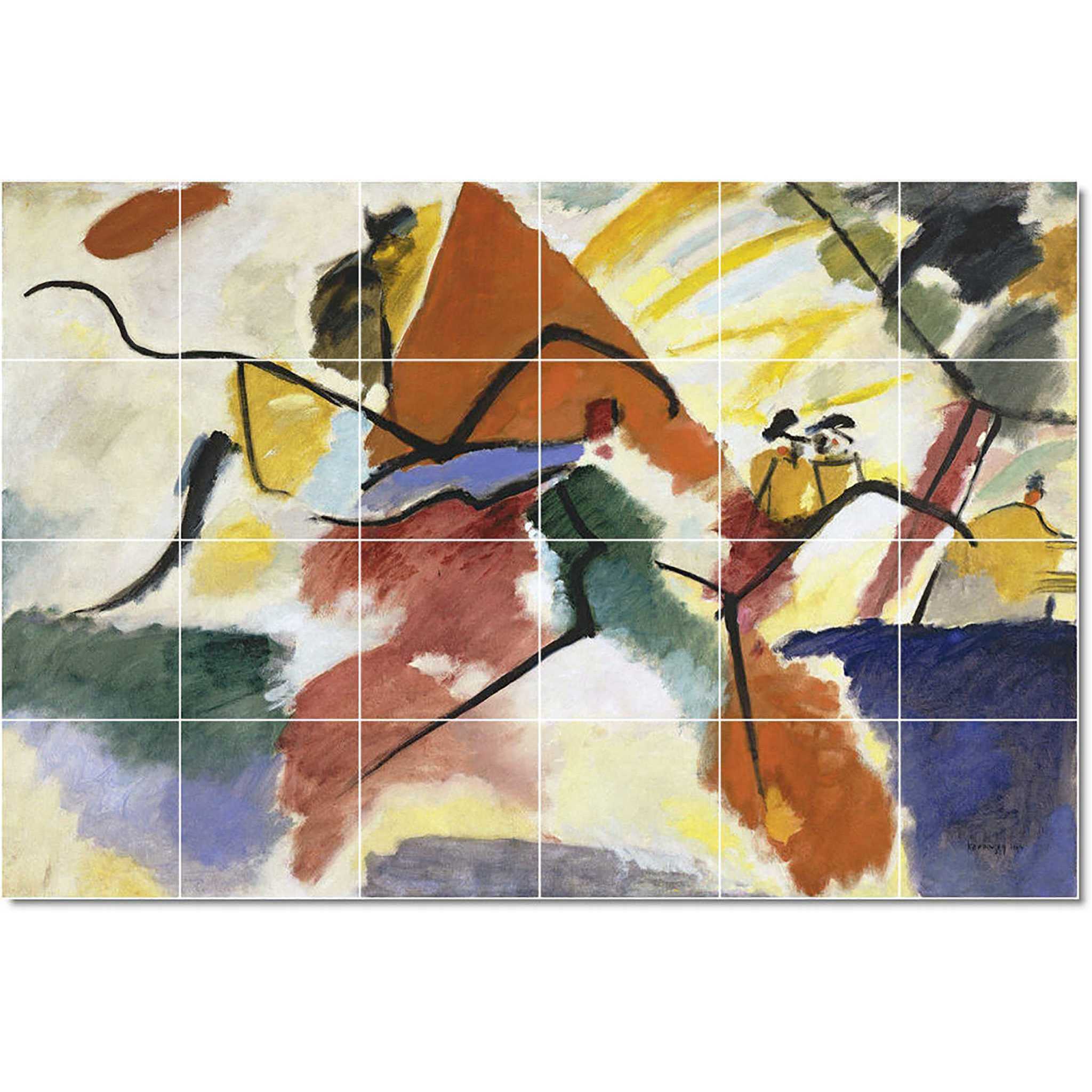 wassily kandinsky abstract painting ceramic tile mural p22717