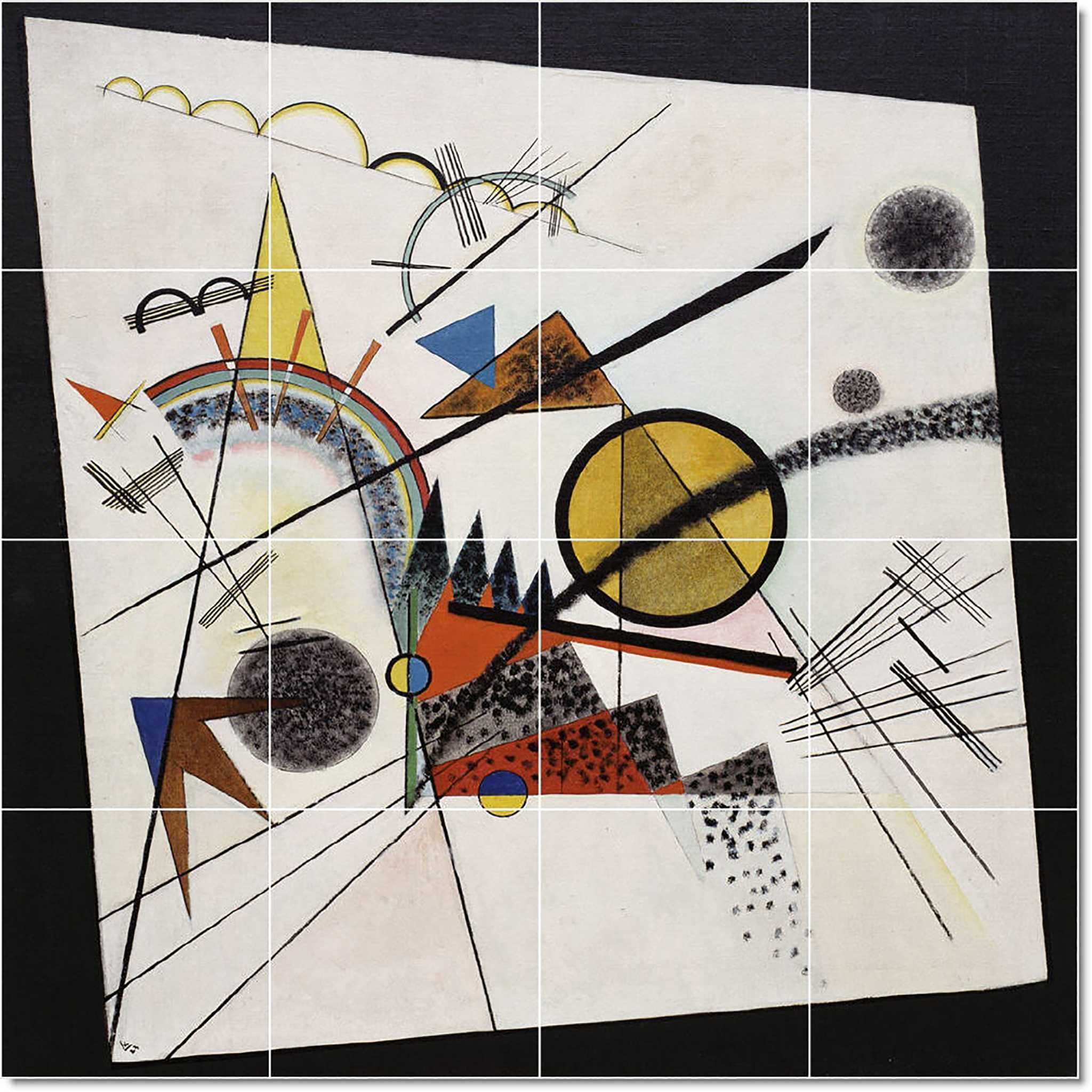 wassily kandinsky abstract painting ceramic tile mural p22723