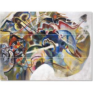 wassily kandinsky abstract painting ceramic tile mural p22727