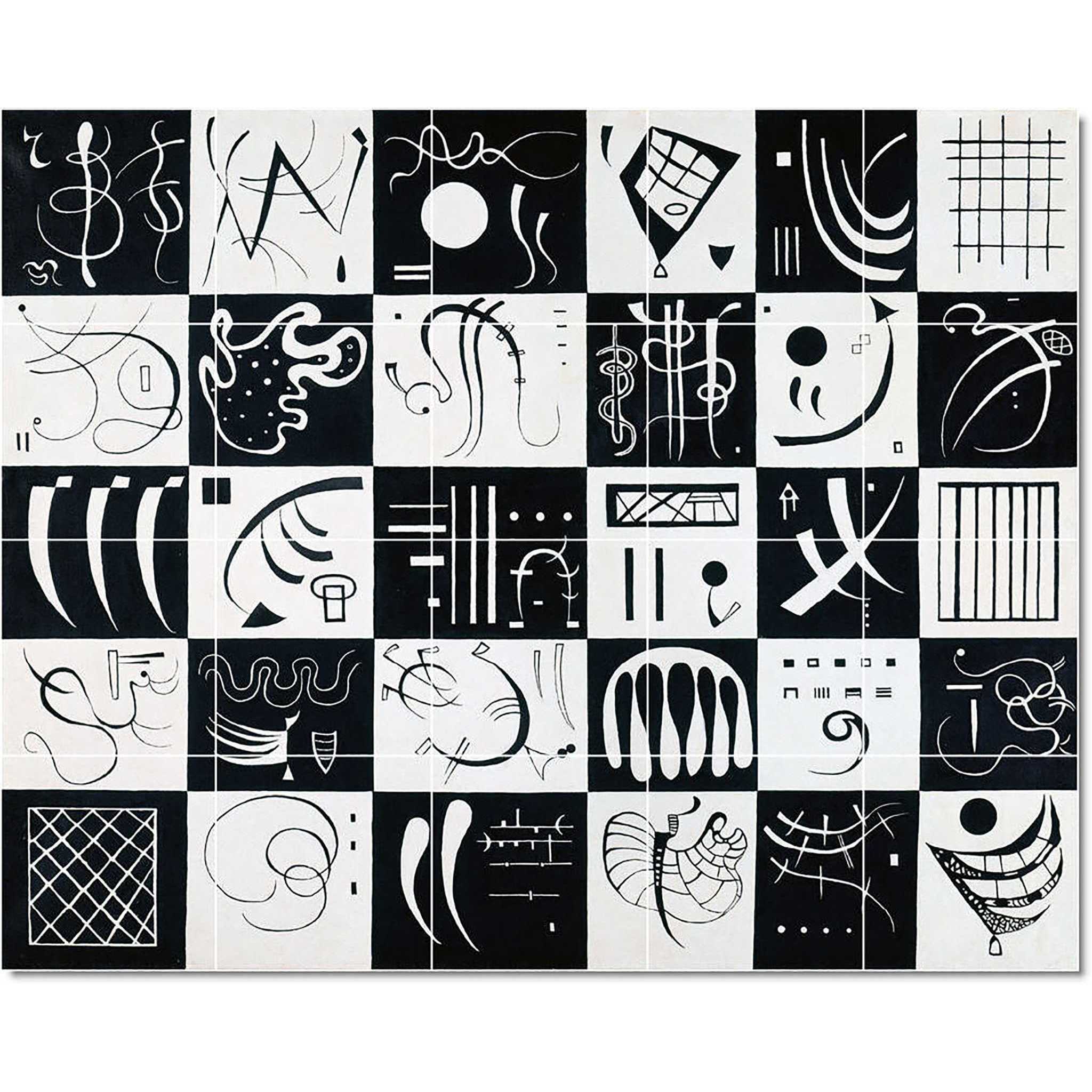 wassily kandinsky abstract painting ceramic tile mural p22738