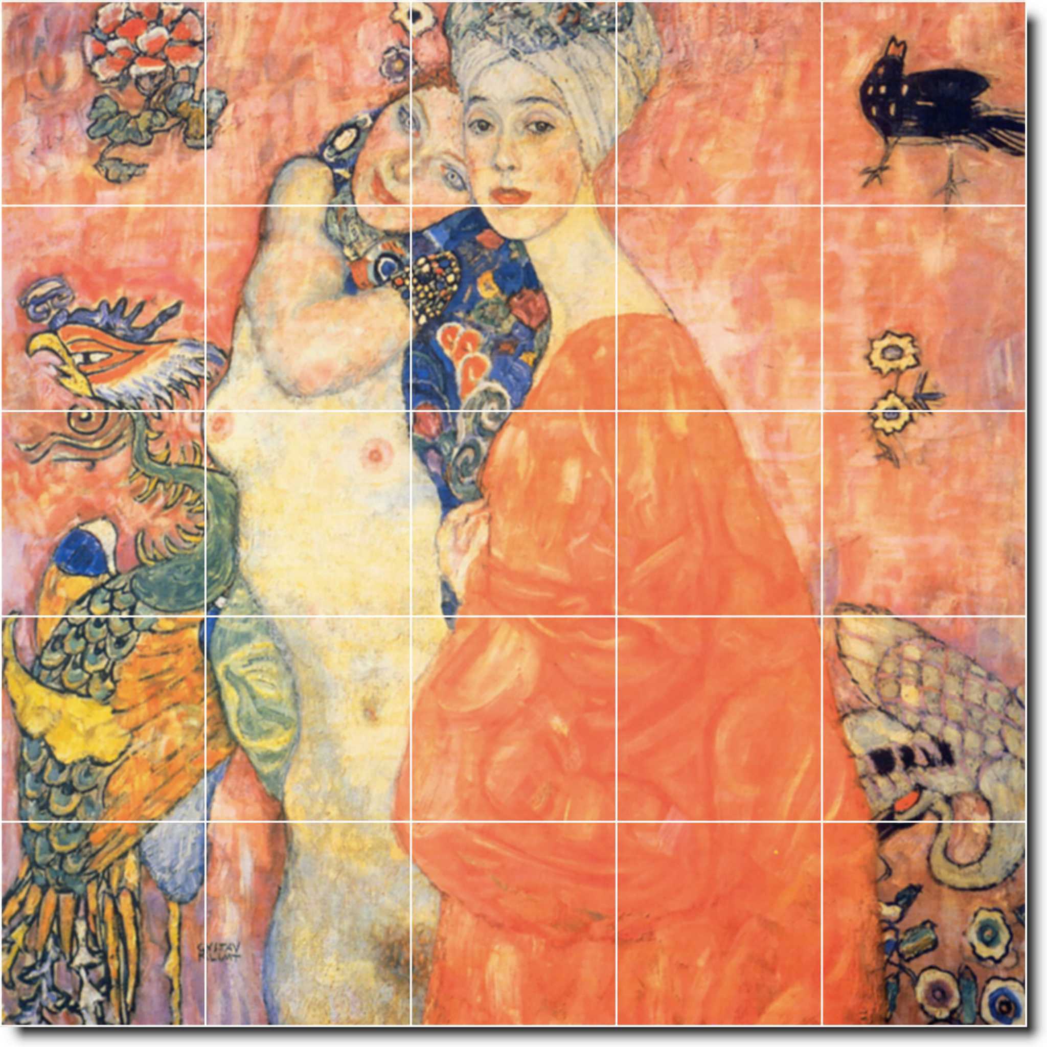 gustave klimt abstract painting ceramic tile mural p05029