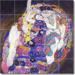 gustave klimt abstract painting ceramic tile mural p05044