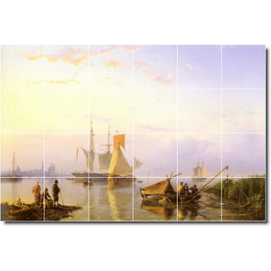 hermanus koekkoek boat ship painting ceramic tile mural p05146