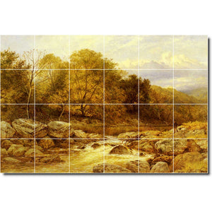 benjamin leader landscape painting ceramic tile mural p05250