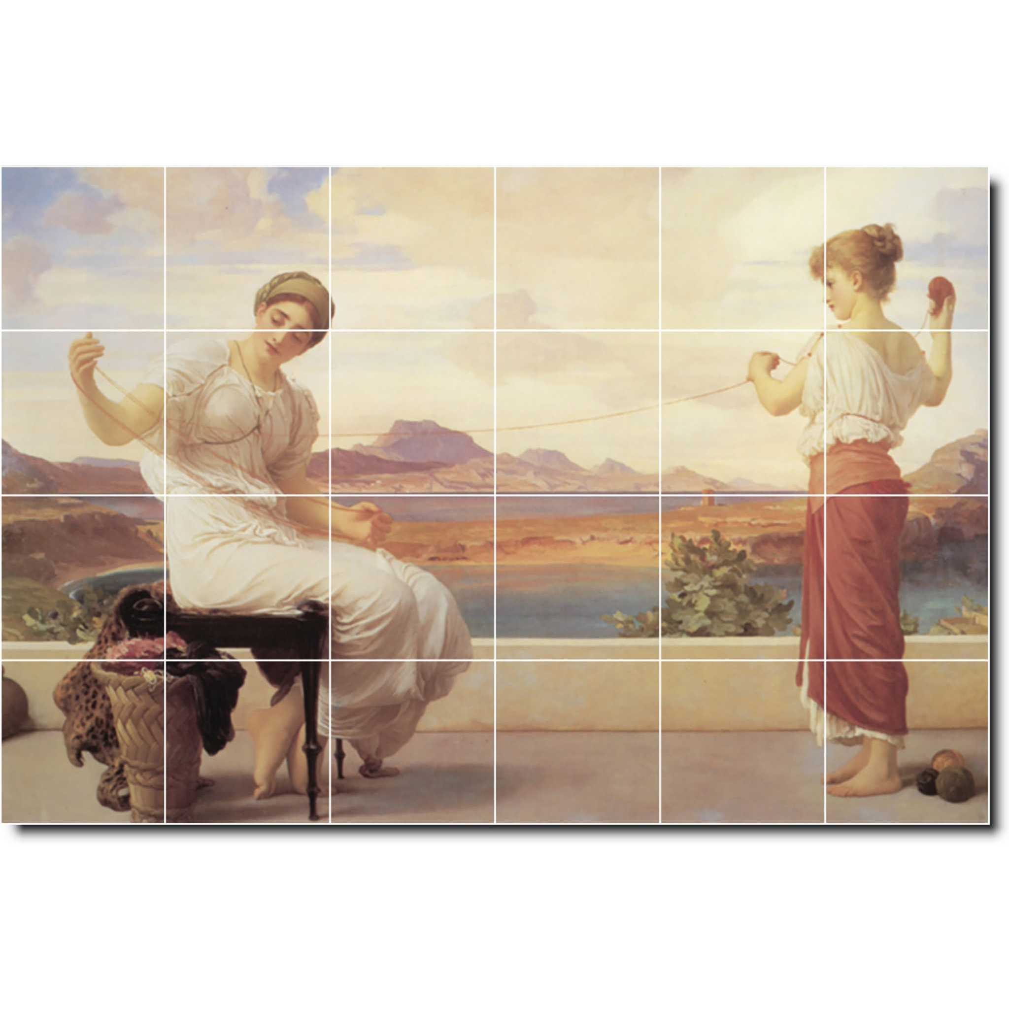 frederick leighton mother child painting ceramic tile mural p05430