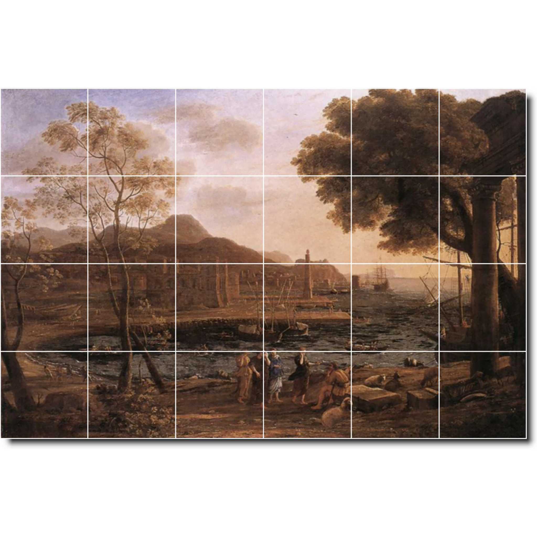 claude lorrain landscape painting ceramic tile mural p05565