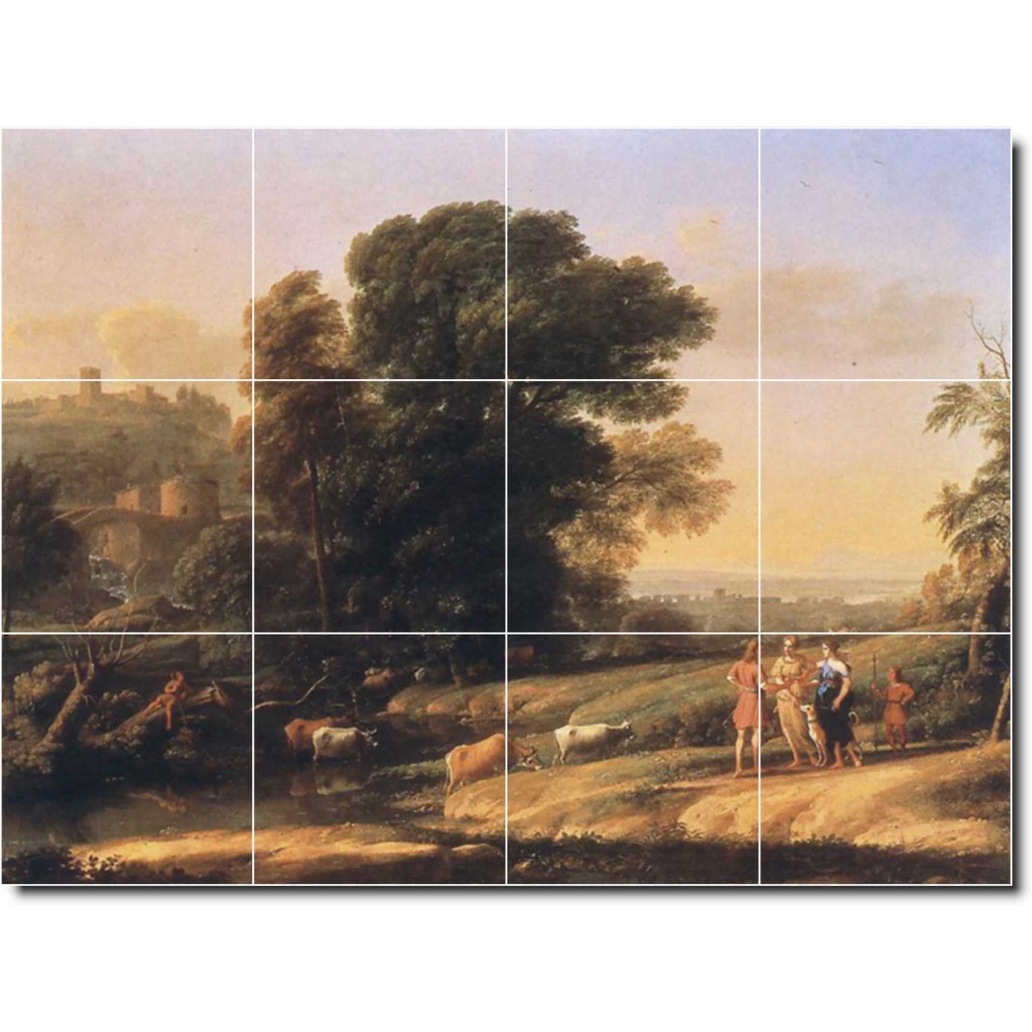 claude lorrain landscape painting ceramic tile mural p05574