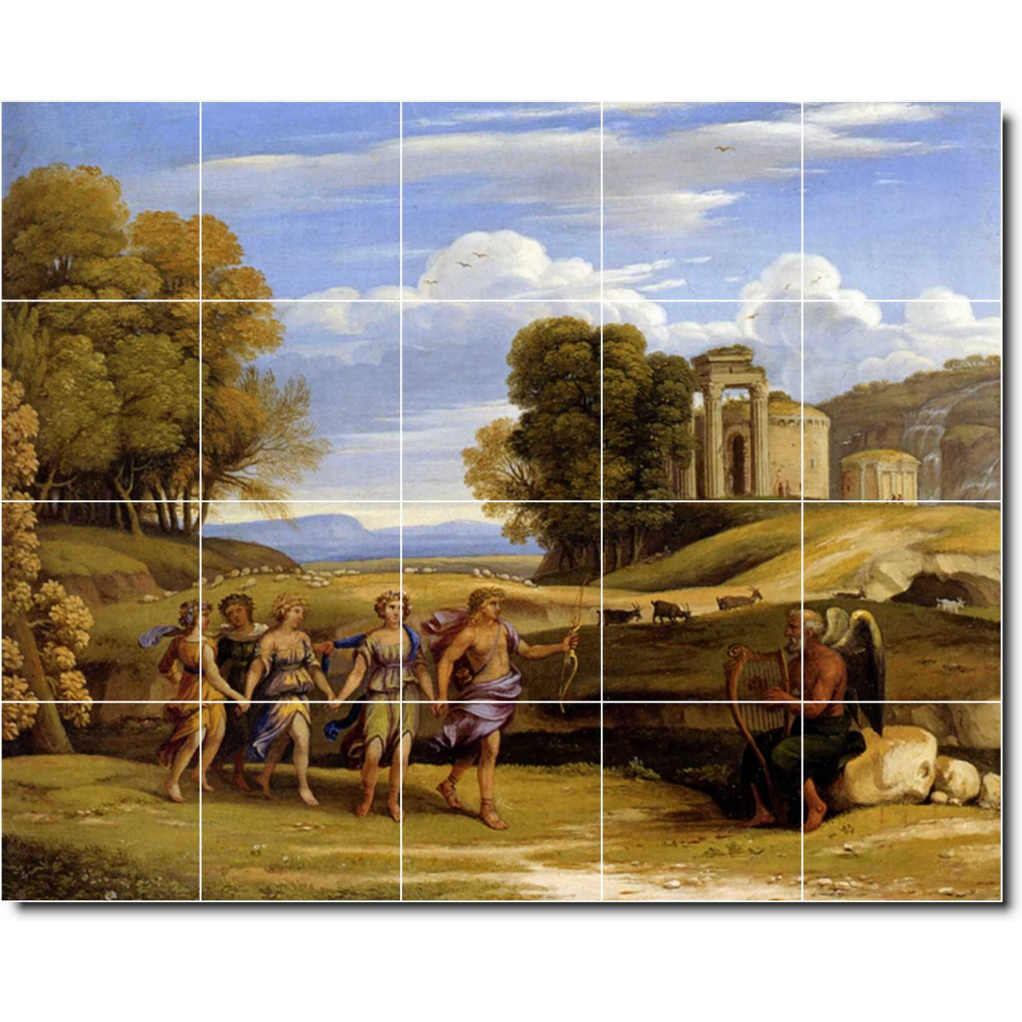 claude lorrain country painting ceramic tile mural p05595