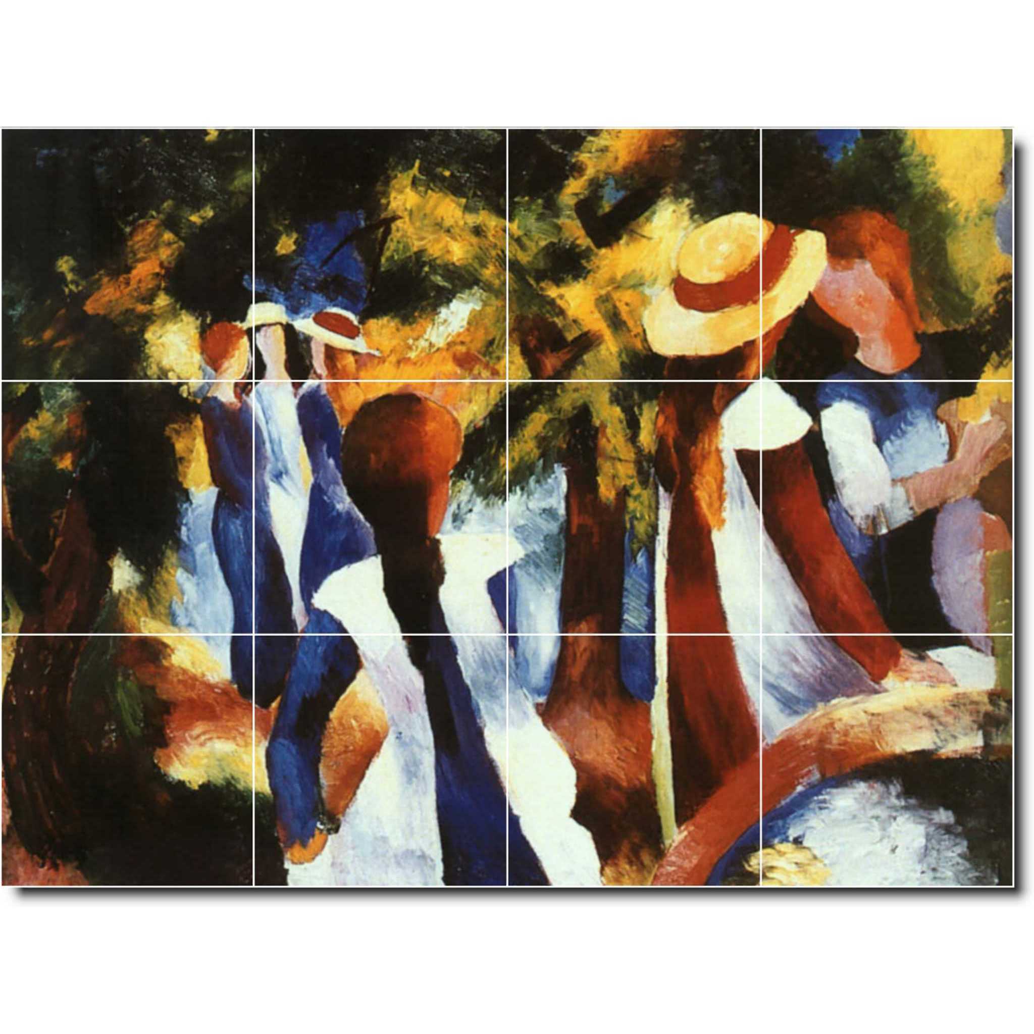 august macke abstract painting ceramic tile mural p05601