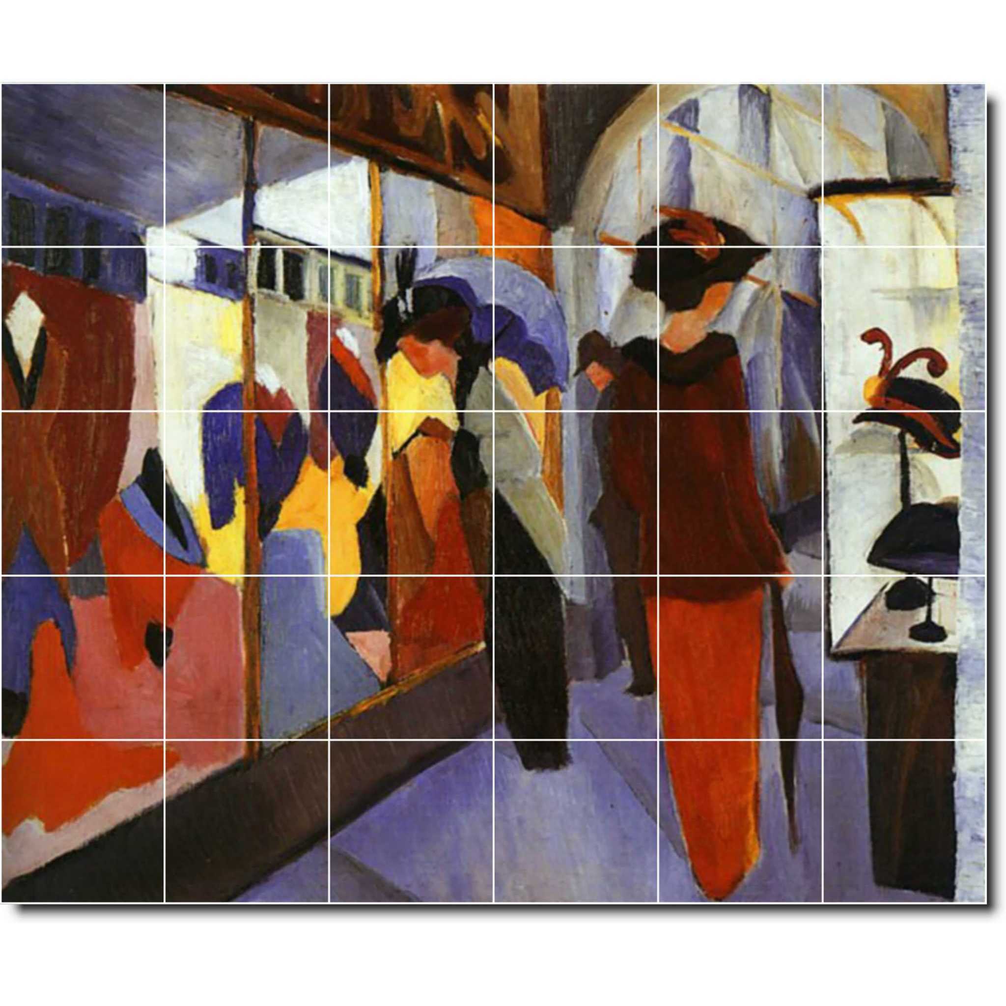 august macke abstract painting ceramic tile mural p05604