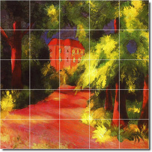 august macke abstract painting ceramic tile mural p05608