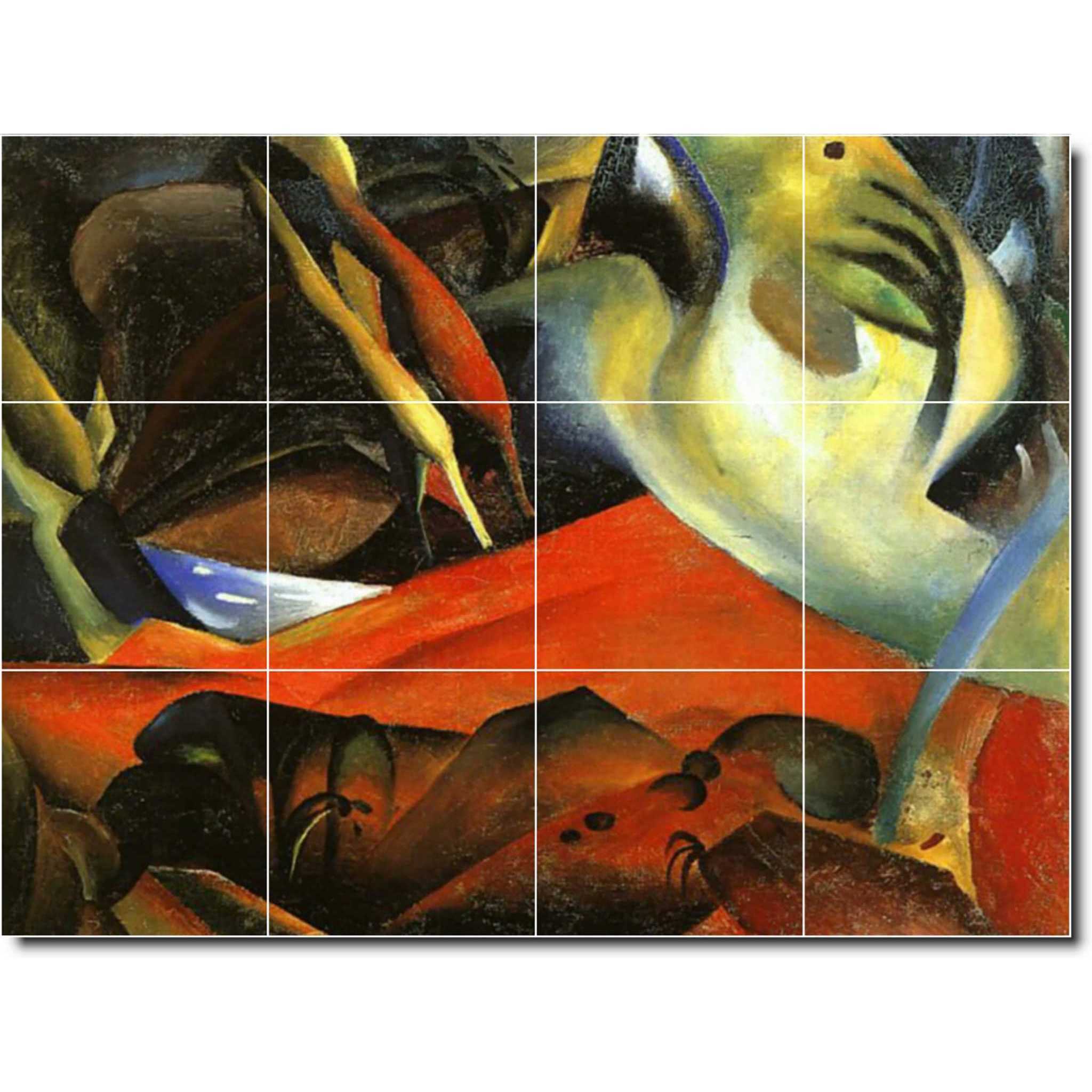 august macke abstract painting ceramic tile mural p05612