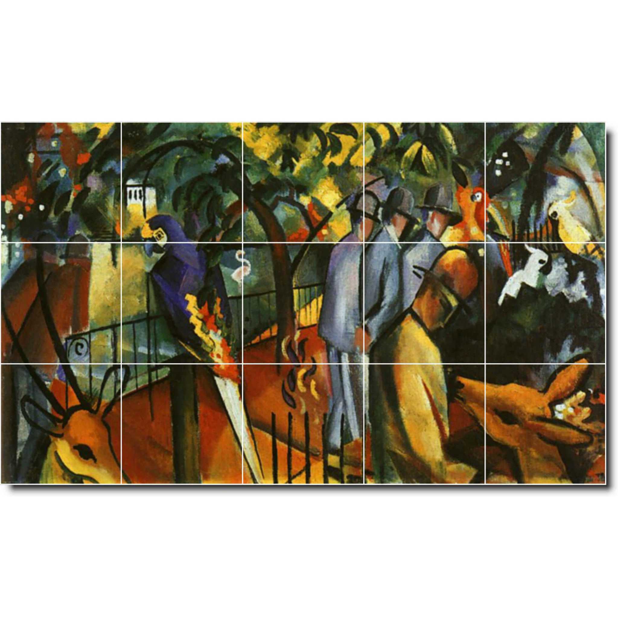 august macke abstract painting ceramic tile mural p05613