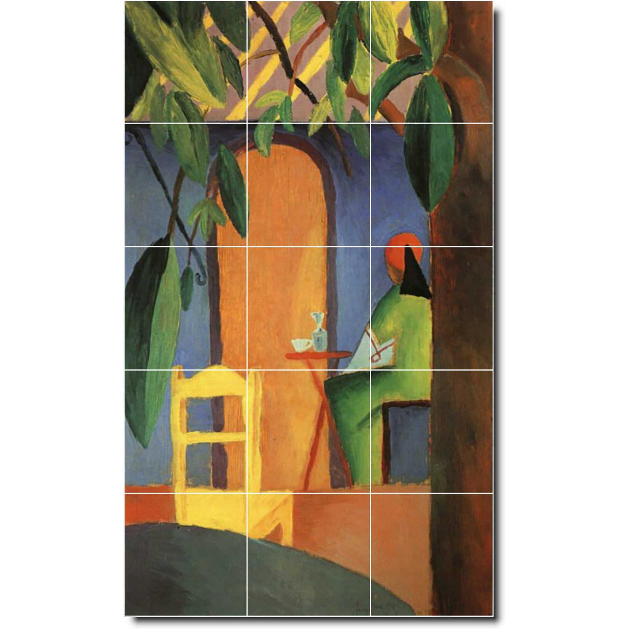 august macke abstract painting ceramic tile mural p05615