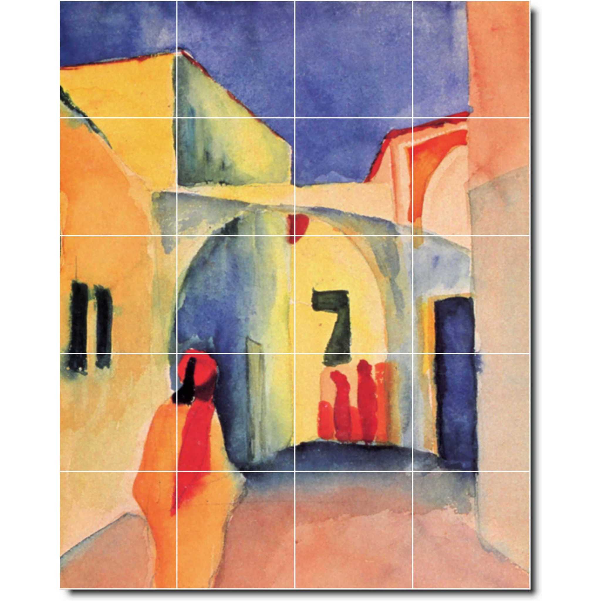 august macke abstract painting ceramic tile mural p05616