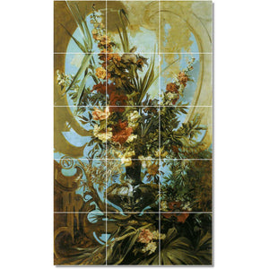 hans makart flower painting ceramic tile mural p22801