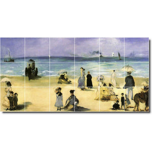 edouard manet waterfront painting ceramic tile mural p05657