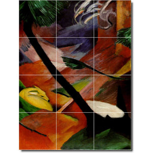 franz marc abstract painting ceramic tile mural p05708