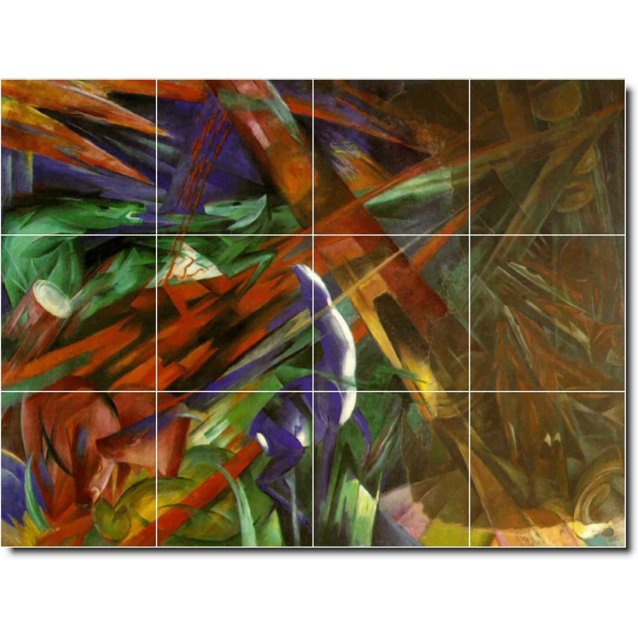 franz marc abstract painting ceramic tile mural p05710