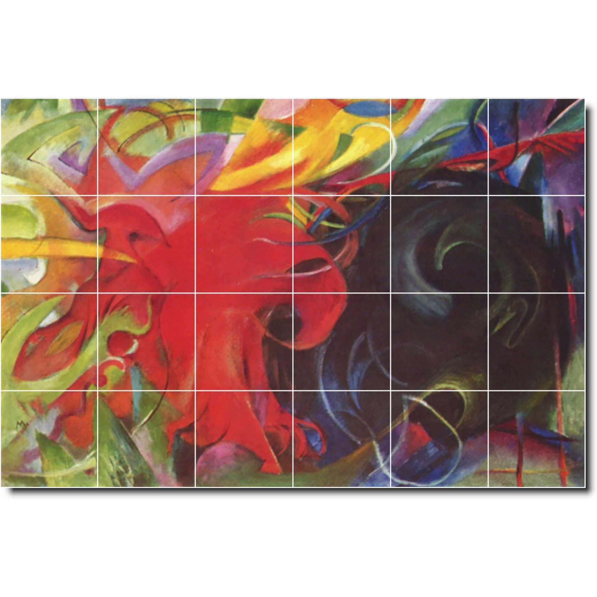 franz marc abstract painting ceramic tile mural p05711