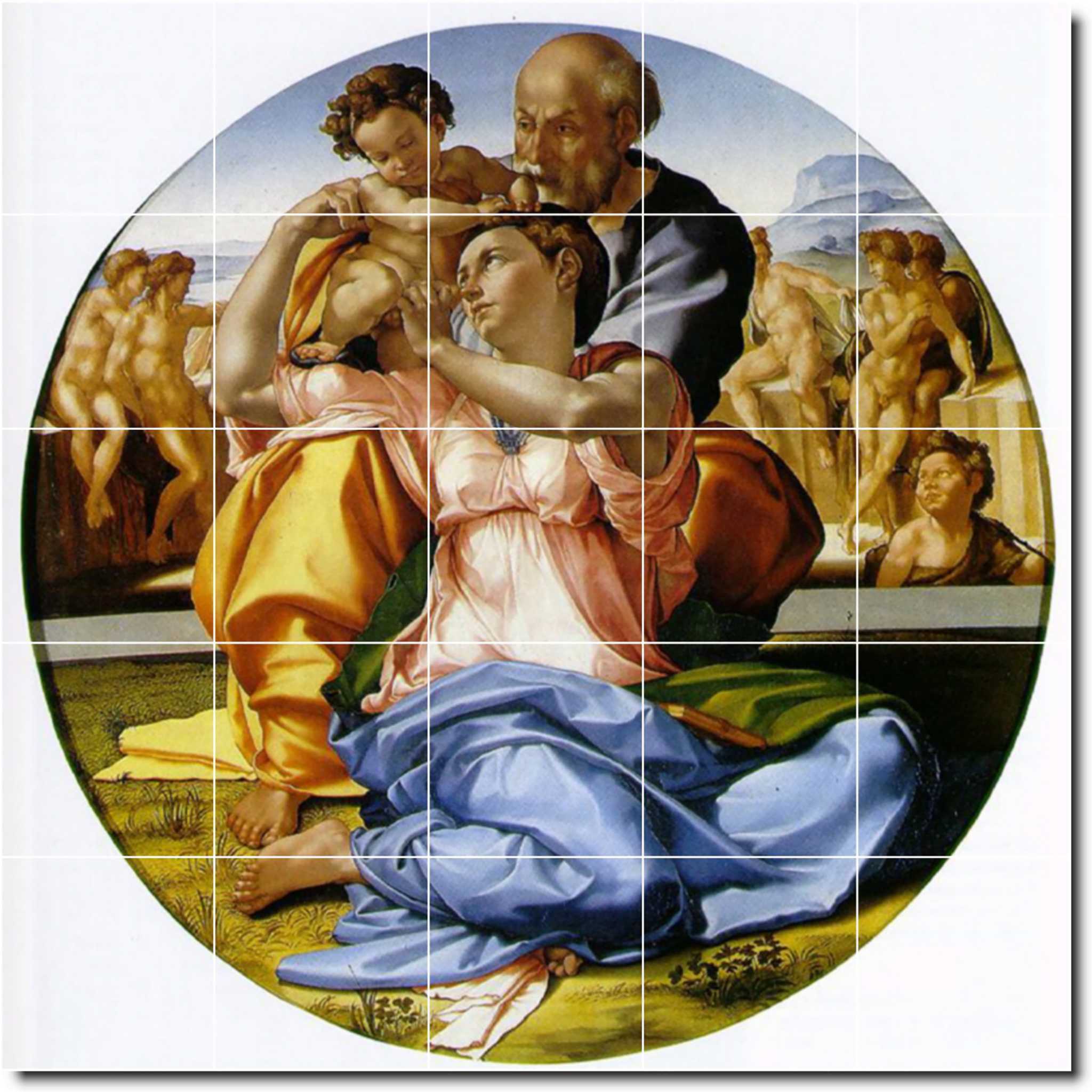 michelangelo religious painting ceramic tile mural p05802
