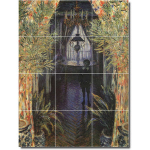 claude monet garden painting ceramic tile mural p06084