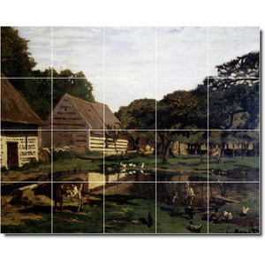 claude monet country painting ceramic tile mural p06086