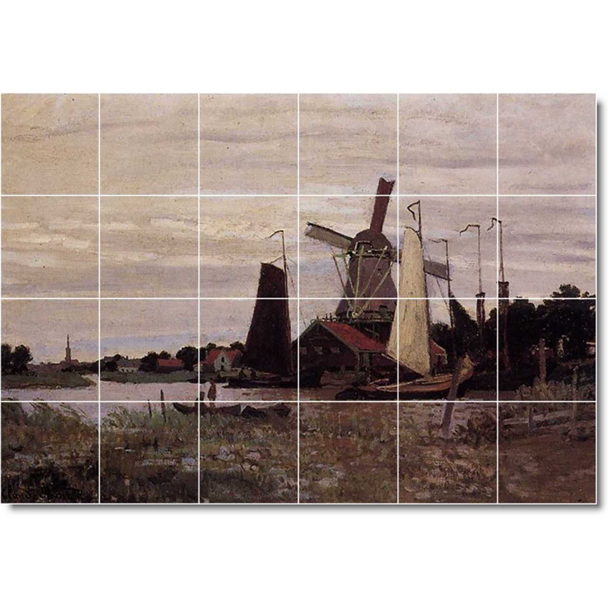 claude monet country painting ceramic tile mural p06087