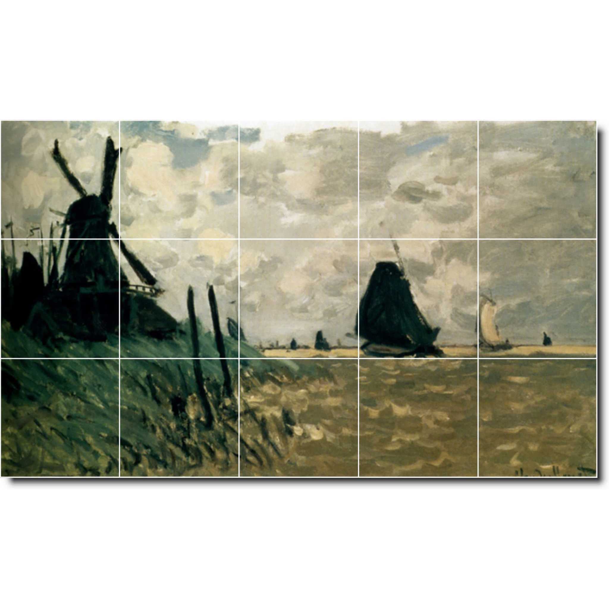 claude monet country painting ceramic tile mural p06088