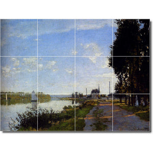 claude monet country painting ceramic tile mural p06091