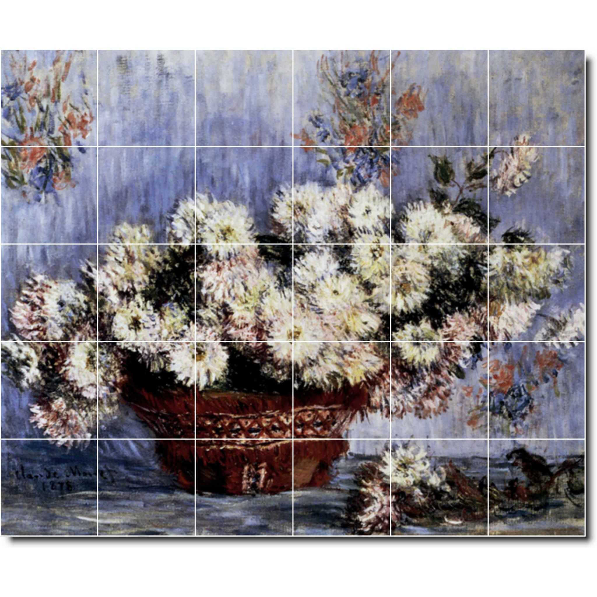 claude monet flower painting ceramic tile mural p06103