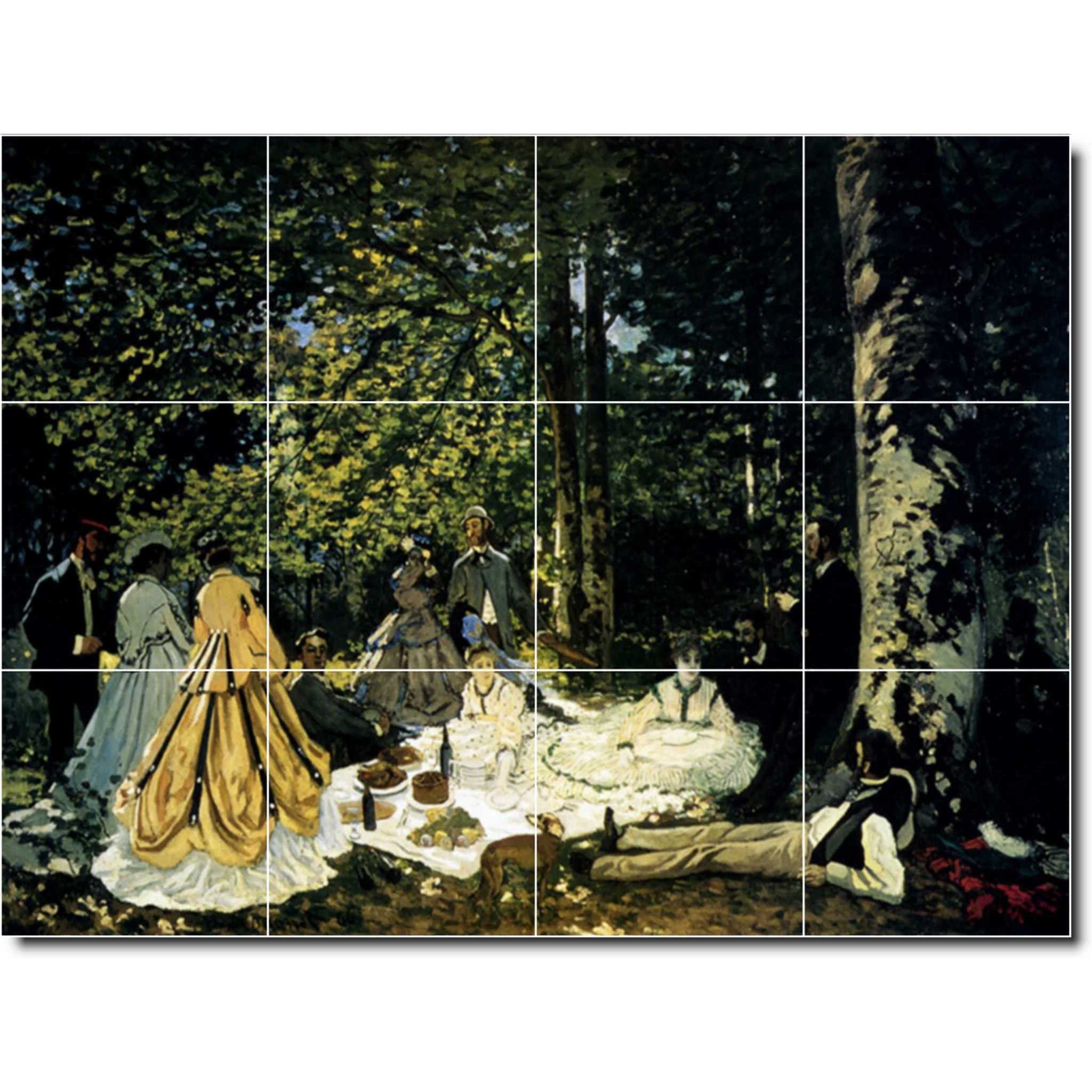 claude monet woman painting ceramic tile mural p06106