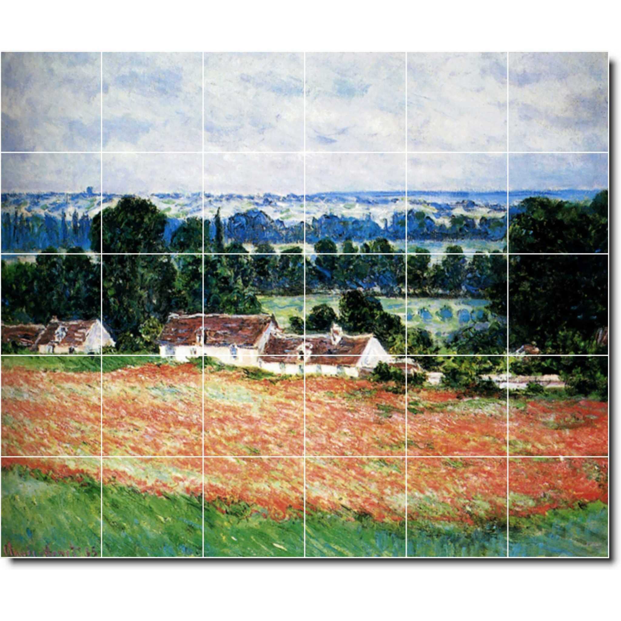 claude monet country painting ceramic tile mural p06107