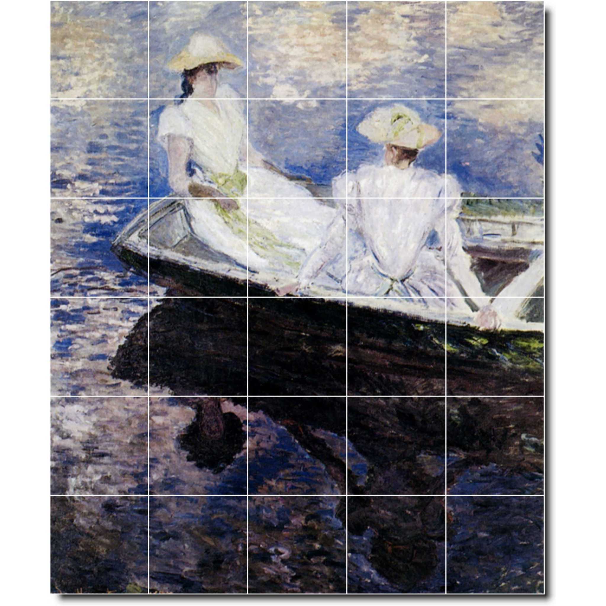 claude monet woman painting ceramic tile mural p06115