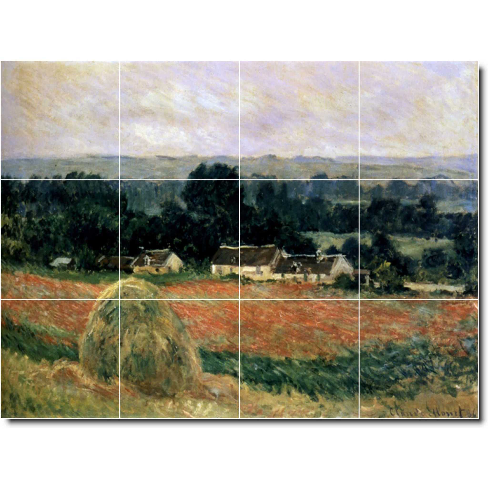 claude monet country painting ceramic tile mural p06116