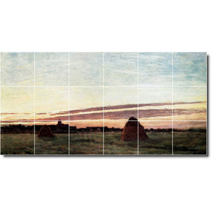 claude monet landscape painting ceramic tile mural p06118