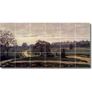 claude monet landscape painting ceramic tile mural p06120