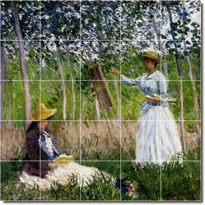 claude monet country painting ceramic tile mural p06125