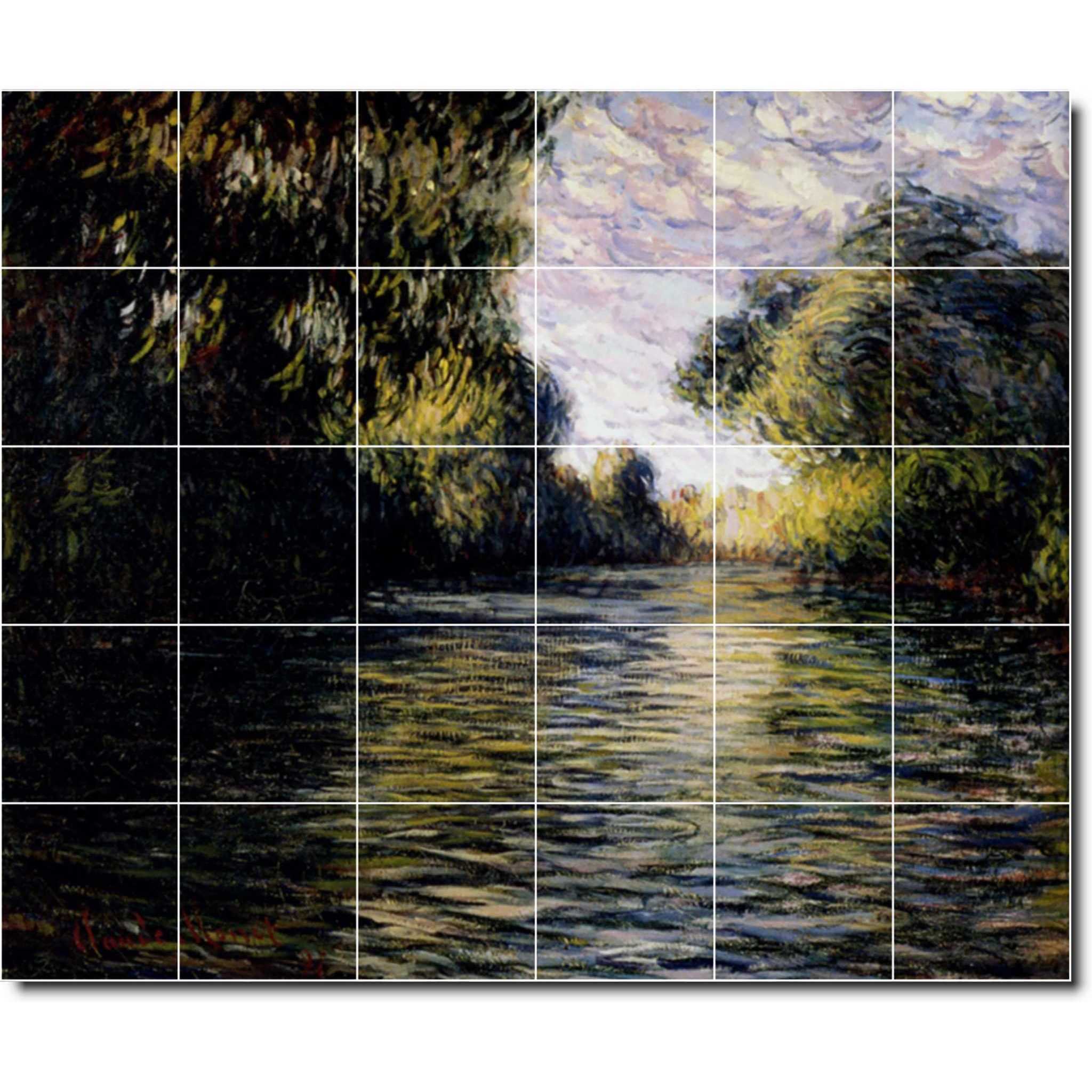 claude monet country painting ceramic tile mural p06142